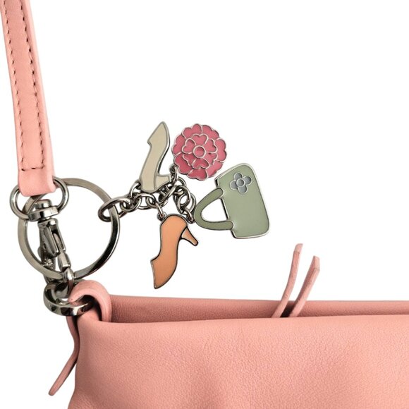 Casual Corner Leather Baguette Shoulder Bag Clutch | NWT | Salmon Pink - Picture 4 of 12